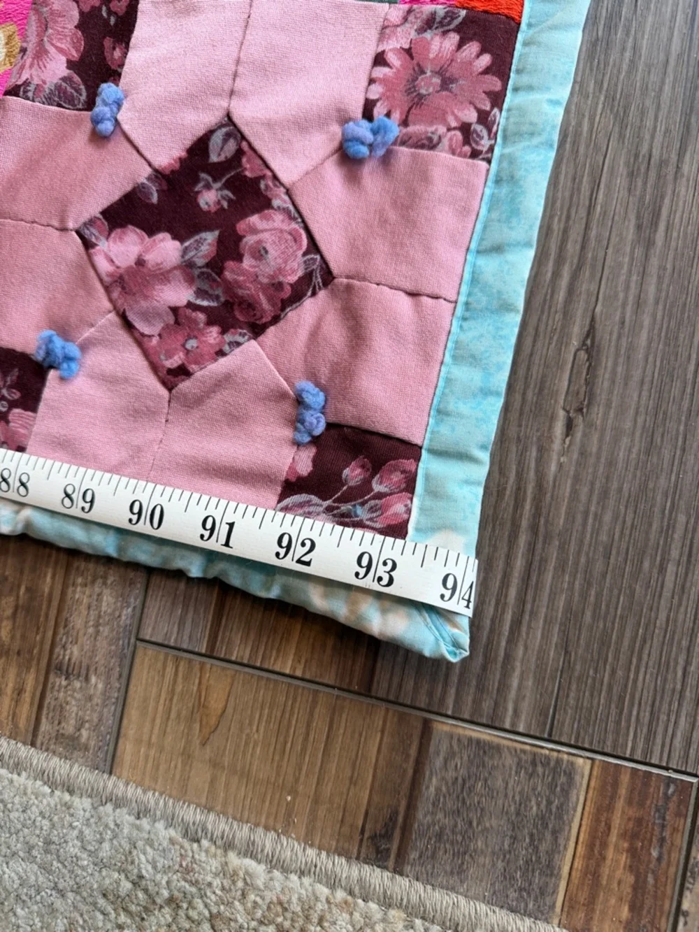Vintage Hand Stitched Multicolor Patchwork Quilt - Cutter Quilt